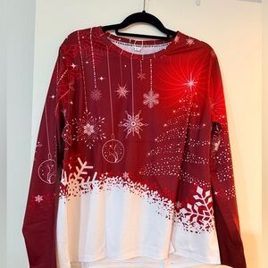 Festive Red and White Long Sleeve Shirt